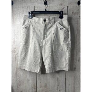 Lee Womens Beige Casual Shorts Size 10 Medium With Button Pockets Belt Loops